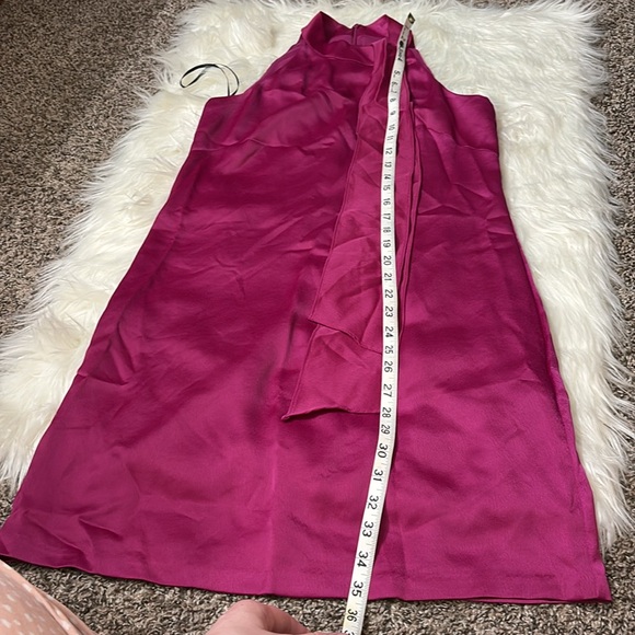 Vince Camuto Fuchsia Bow-Neck Satin Dress Size 2 - Picture 14 of 15